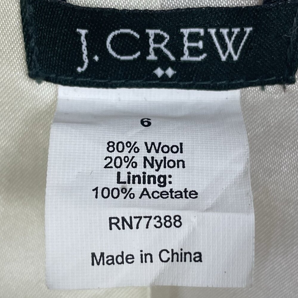 J.CREW Orange Wool Blend Textured Chevron Buttoned Collared Lined Jacket Size 6 - Picture 3 of 15